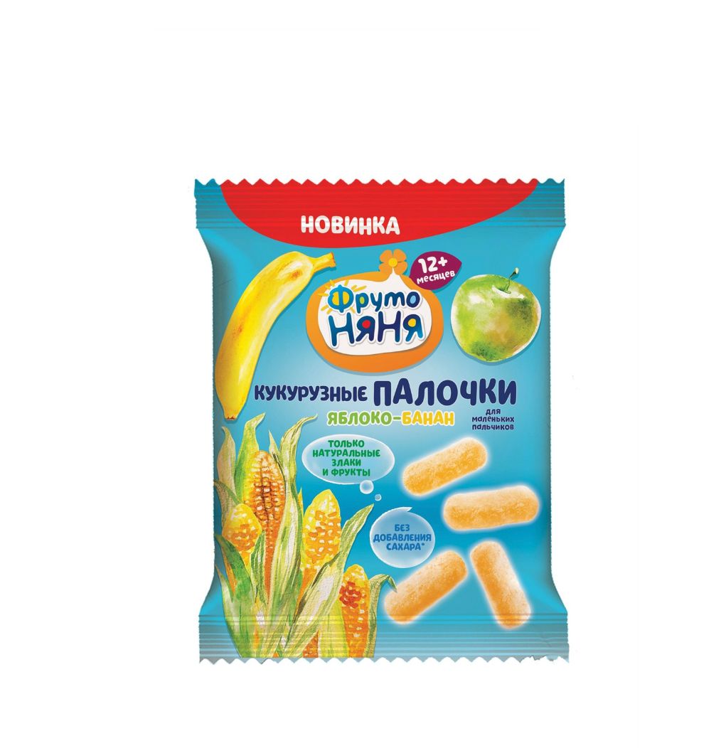 Палочки ФрутоНяня кукурузные яблоко-банан 20г с 1года